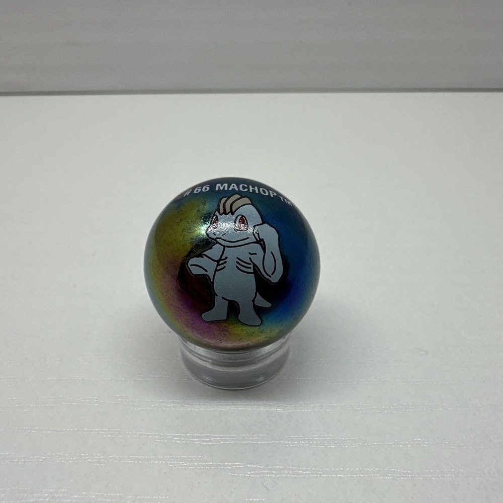 Pokemon #66 Macho Holo Collector‎ Marble Toy Biz 2000 Vintage Glass